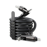 MyBat Pro 4 - in - 1 Silicone Charging Cable w/ RGB Lights - 4FT - BlackMyBat Pro